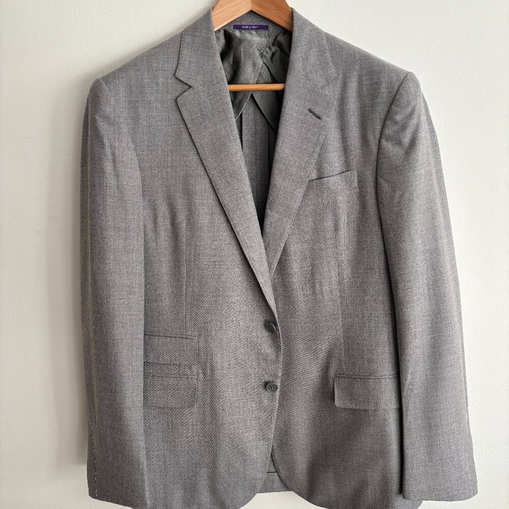 $4000 NEW Ralph Lauren Purple Label Grey Wool Unfinished Sport Coat/Blazer 40-42